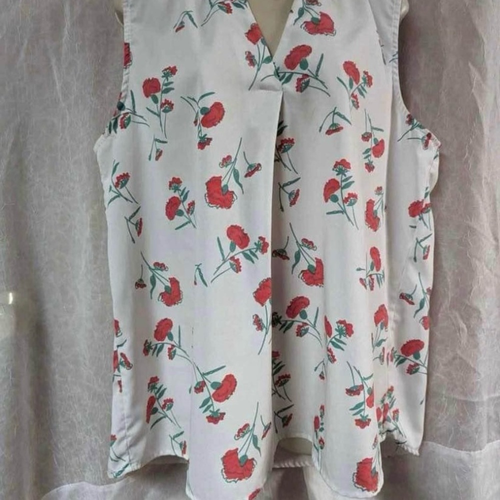 Tres Jolie Accessories Floral Blouse - Red and White